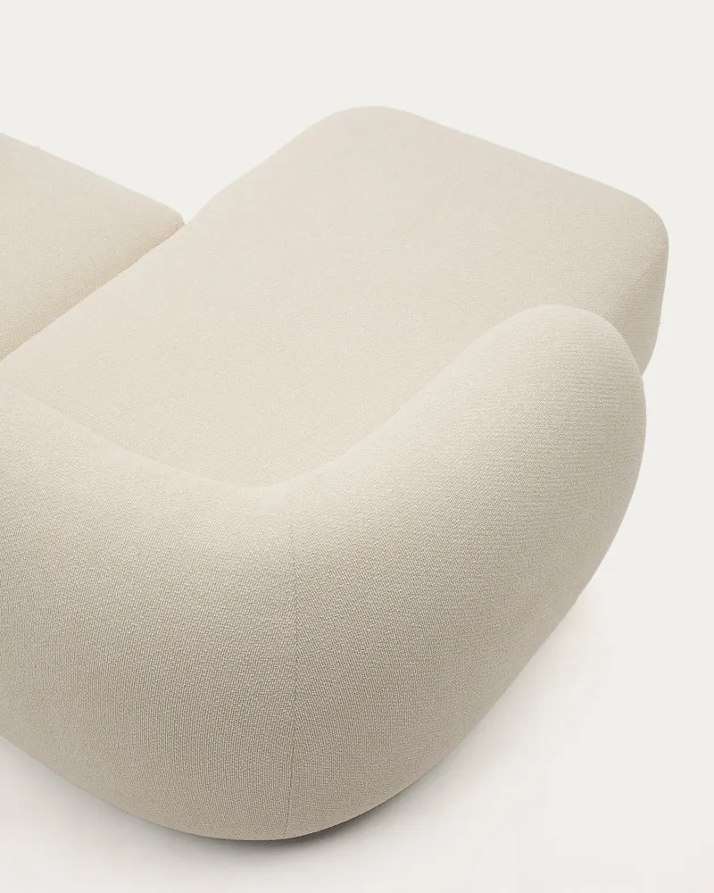 Martina ecru chenille 2-seater modular sofa with left chaise longue 230cm