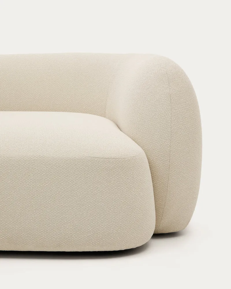 Martina ecru chenille 2-seater modular sofa with left chaise longue 230cm