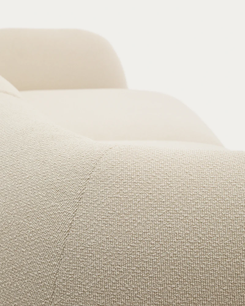 Martina ecru chenille 2-seater modular sofa with left chaise longue 230cm
