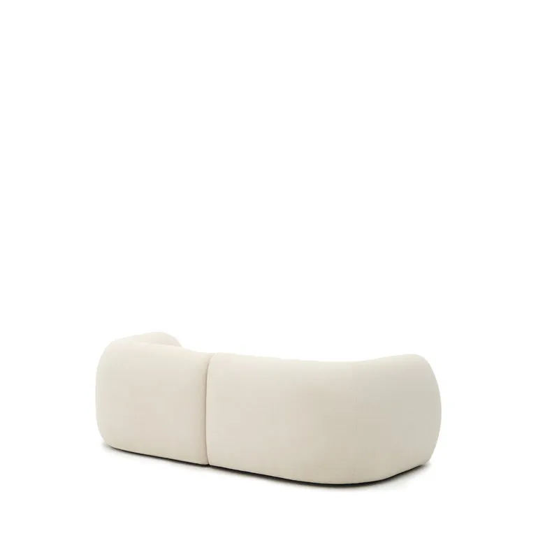 Martina ecru chenille 2-seater modular sofa with right chaise longue 230cm