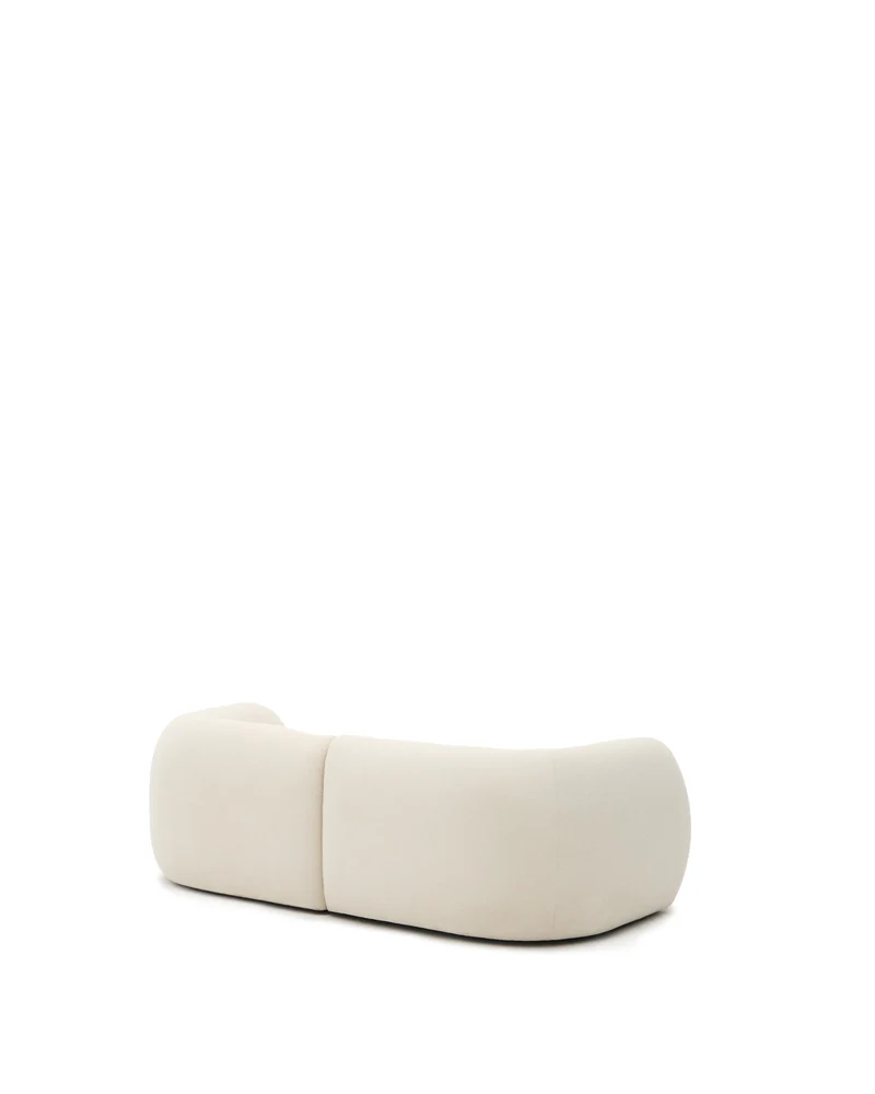 Martina ecru chenille 2-seater modular sofa with right chaise longue 230cm