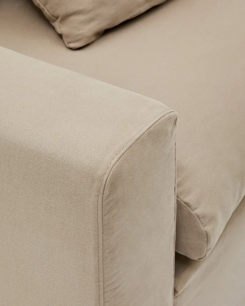 Nora 3-seater sofa cover in taupe linen and cotton