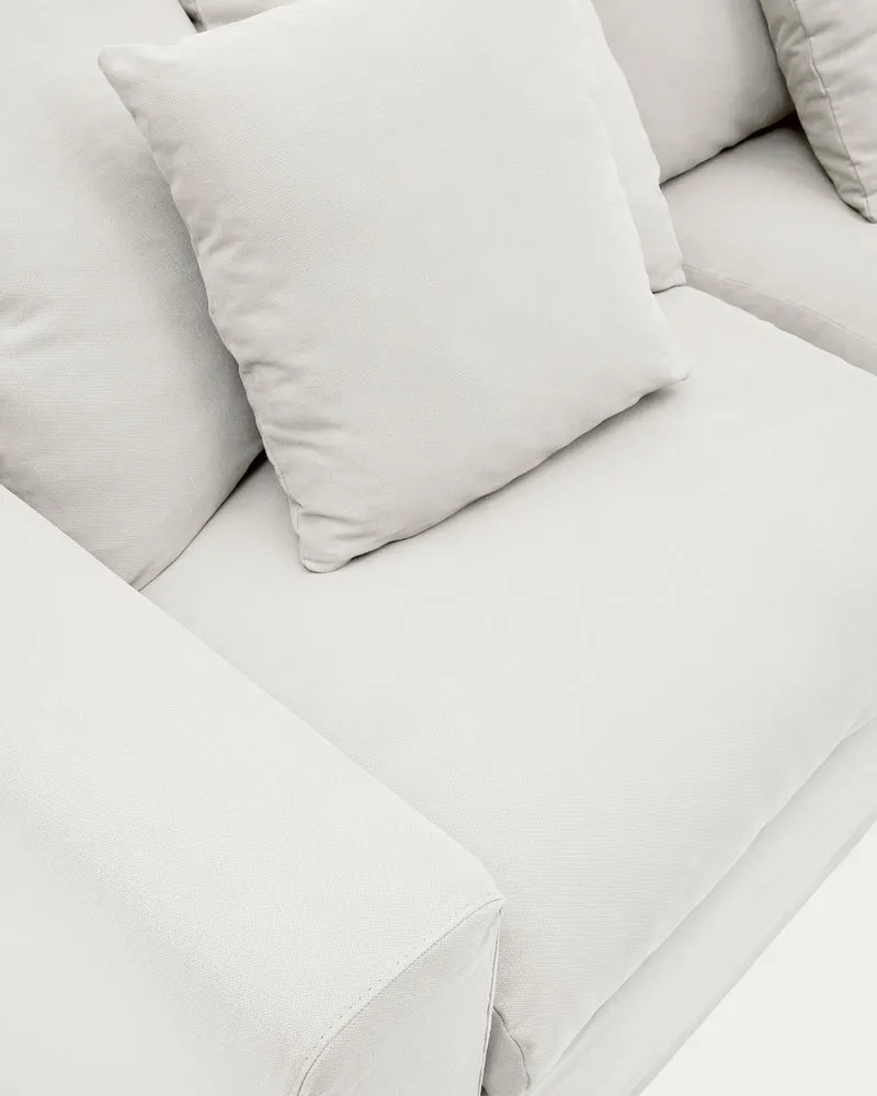 Nora 3-seater sofa cover in ecru linen and cotton