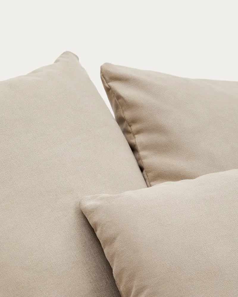 Nora armchair cover in taupe linen and cotton 140cm