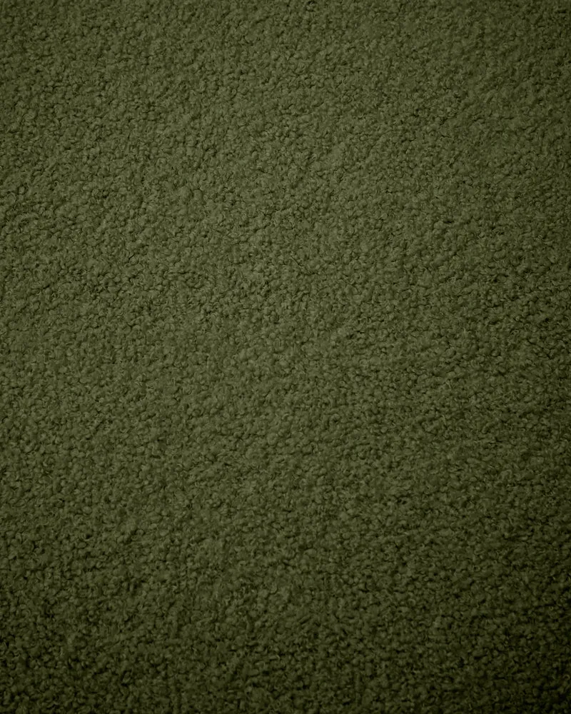 Kaeli footrest cover in green bouclé Ø 43 cm