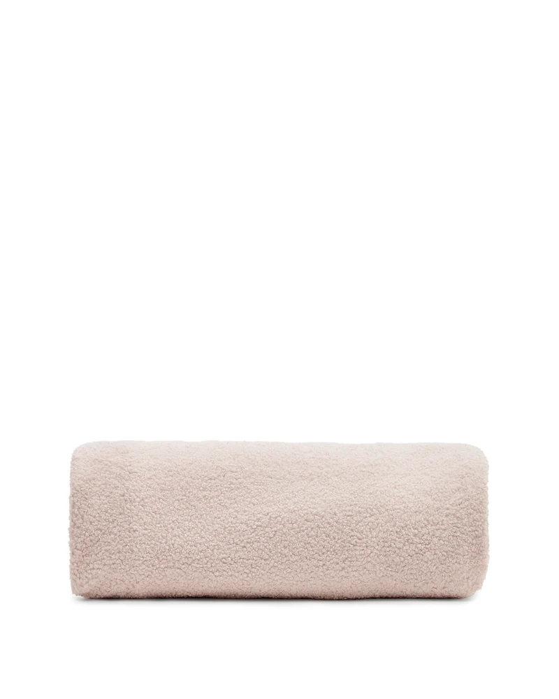 Kaeli footrest cover in pink bouclé Ø 120 cm