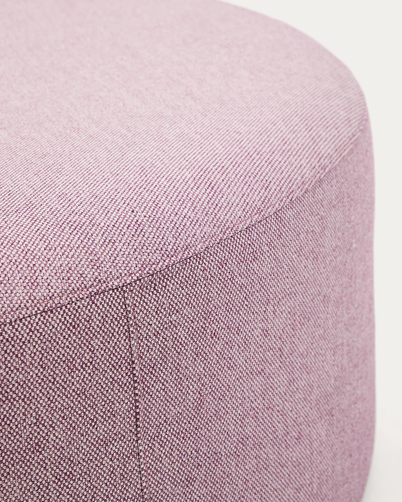 Kaeli purple footrest with removable cover Ø120cm