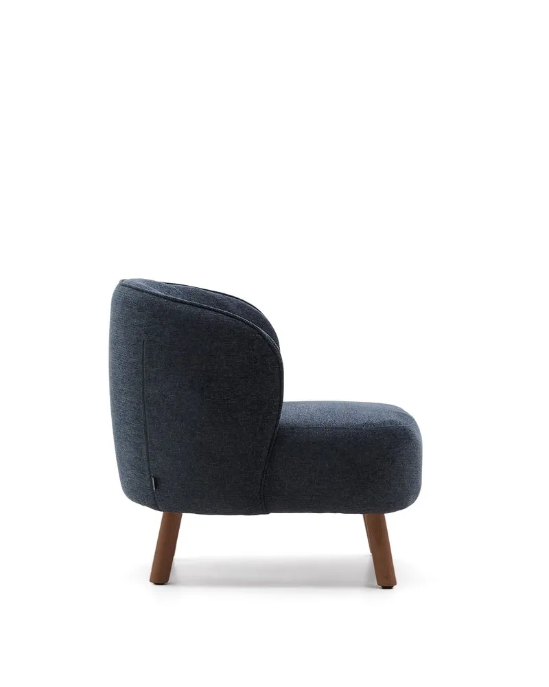 Ulit armchair in blue-grey walnut finish legs