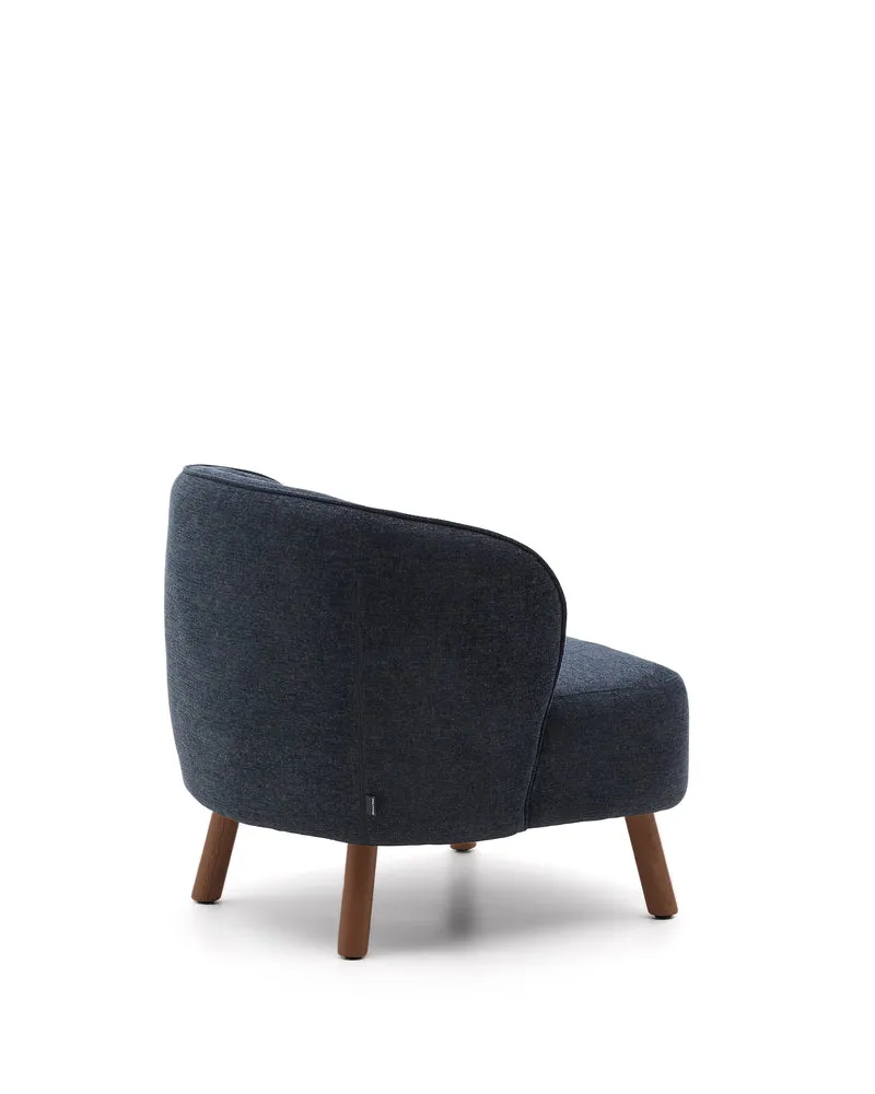 Ulit armchair in blue-grey walnut finish legs