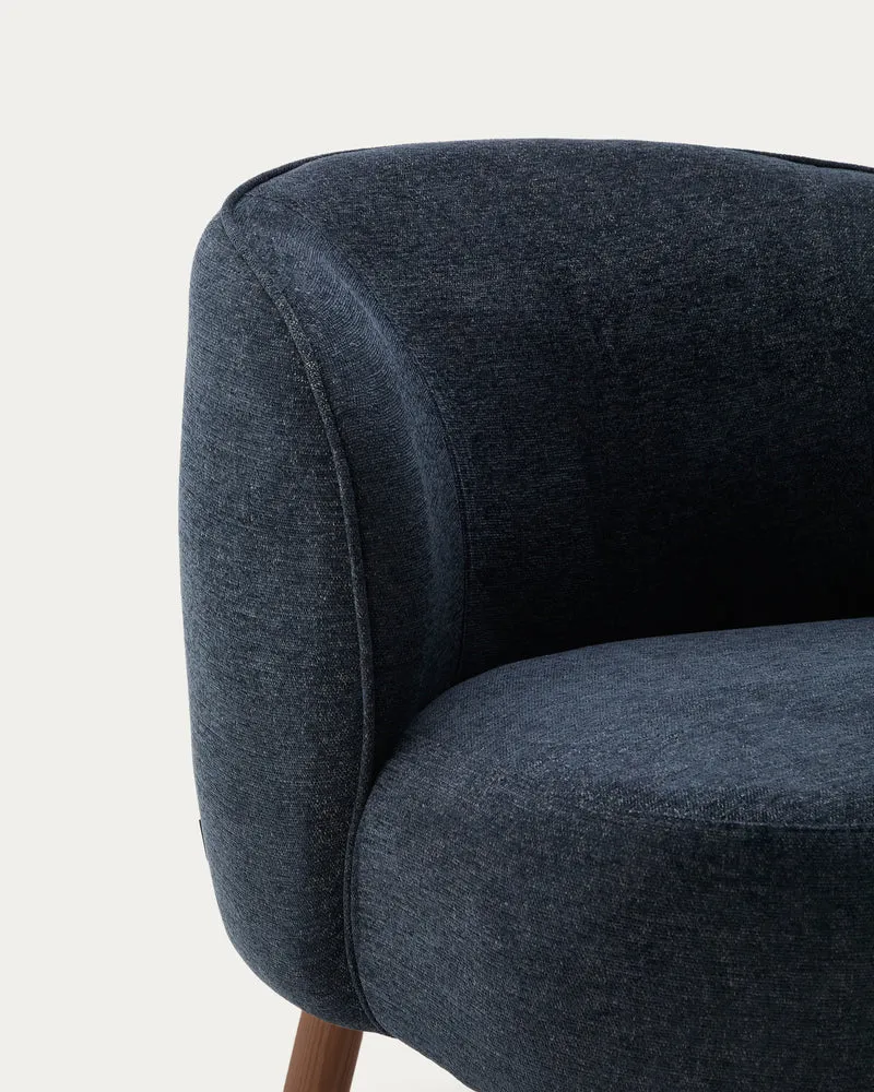 Ulit armchair in blue-grey walnut finish legs