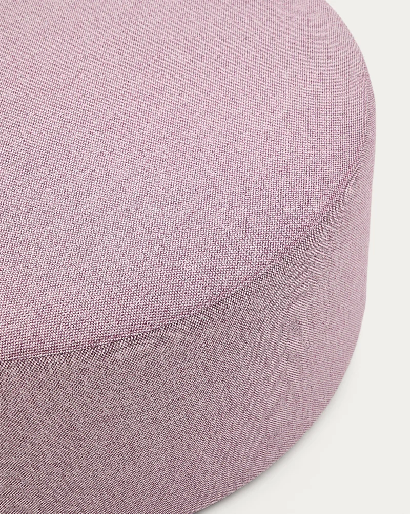 Kaeli purple footrest with removable cover Ø90cm