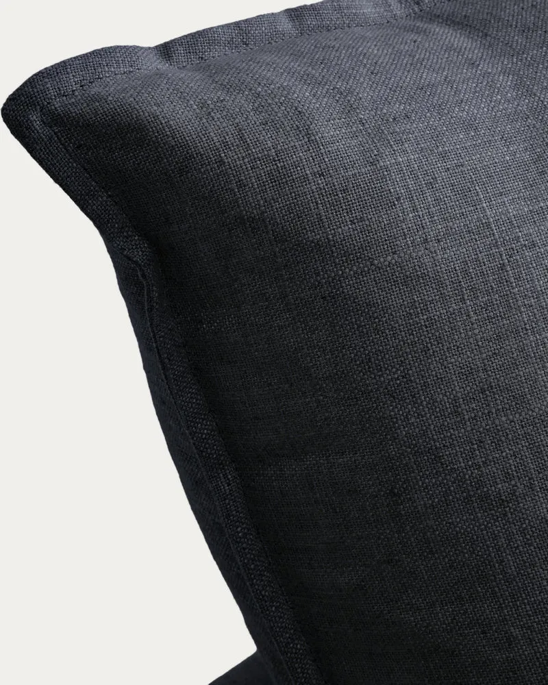 Anarela dark grey linen and viscose 6-seater modular corner sofa with removable cover 327 x 217cm / 217 x 327cm FSC Mix Credit