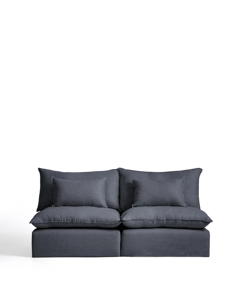 Anarela dark grey linen and viscose 3-seater modular sofa with removable cover 220cm FSC Mix Credit