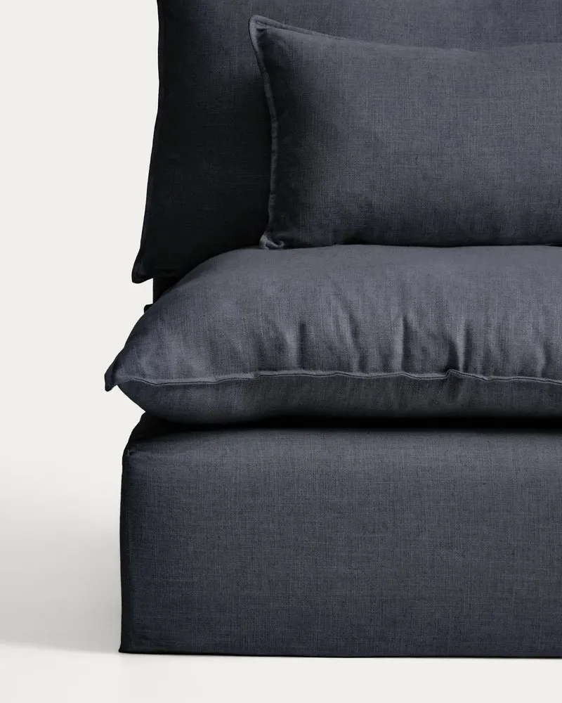 Anarela dark grey linen and viscose 3-seater modular sofa with removable cover 220cm FSC Mix Credit