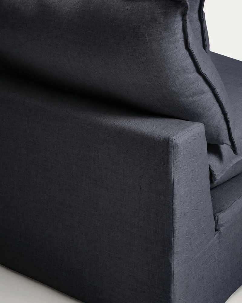 Anarela dark grey linen and viscose 3-seater modular sofa with removable cover 220cm FSC Mix Credit