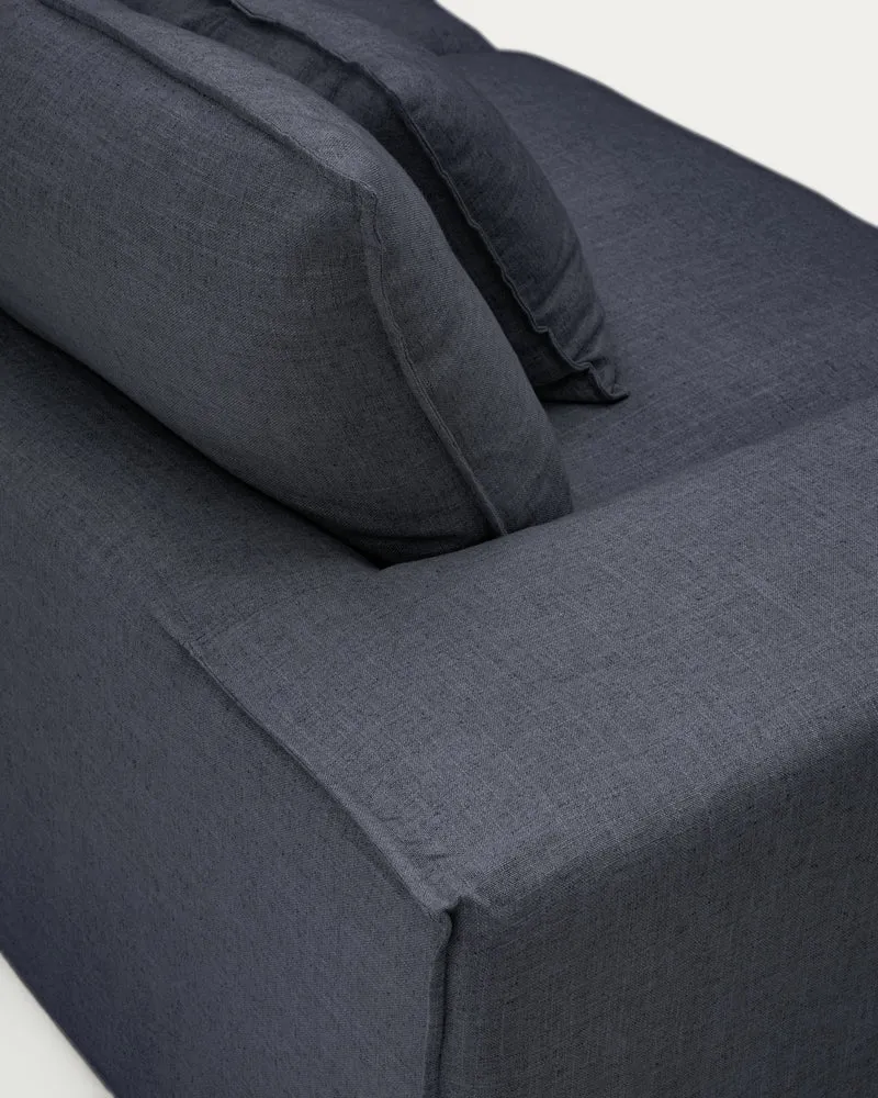 Anarela dark grey linen and viscose 3-seater sofa with removable cover 260 cm FSC Mix Credit