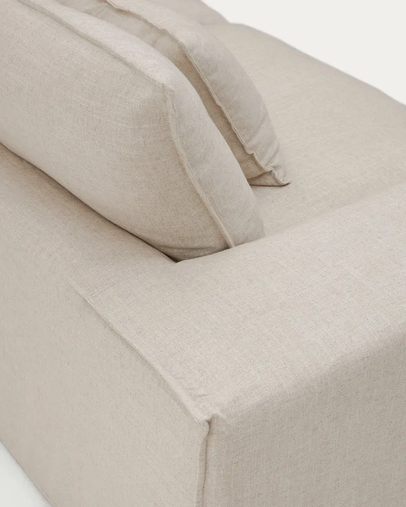 Anarela removable-cover 3-seater sofa with beige linen cushions FSC Mix Credit 280 cm.