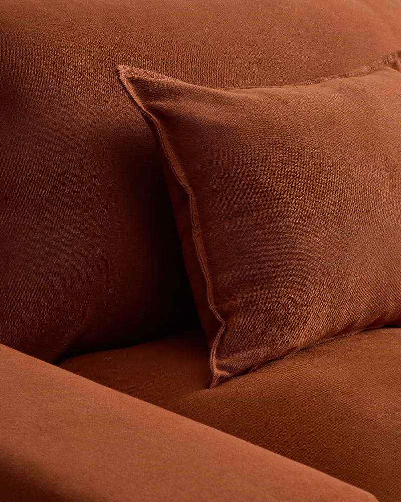 Anarela terracotta linen 3-seater sofa with removable cover 280 cm FSC Mix Credit