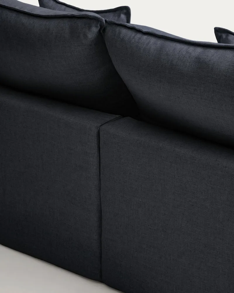 Anarela dark grey linen and viscose 2-seater modular sofa with removable cover 180cm FSC Mix Credit