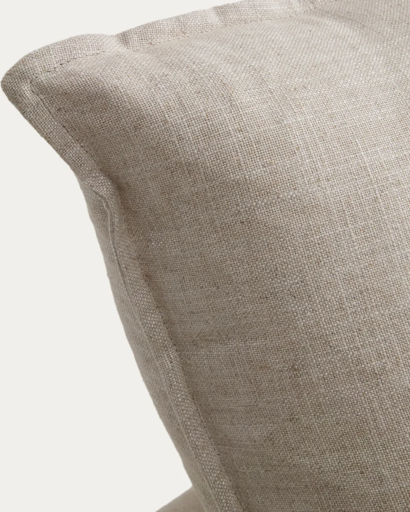Anarela beige linen and viscose 2-seater modular sofa with removable cover 180cm FSC Mix Credit