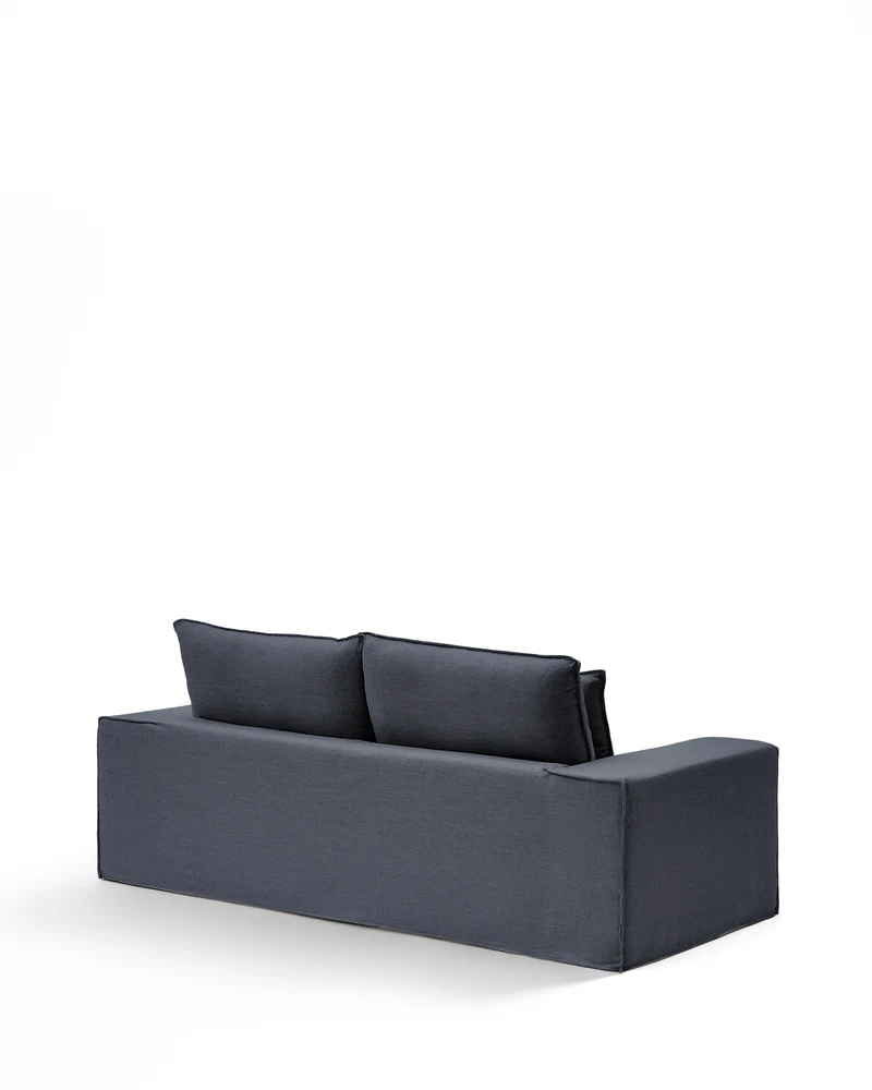 Anarela dark grey linen and viscose 2-seater sofa with removable cover 220 cm FSC Mix Credit