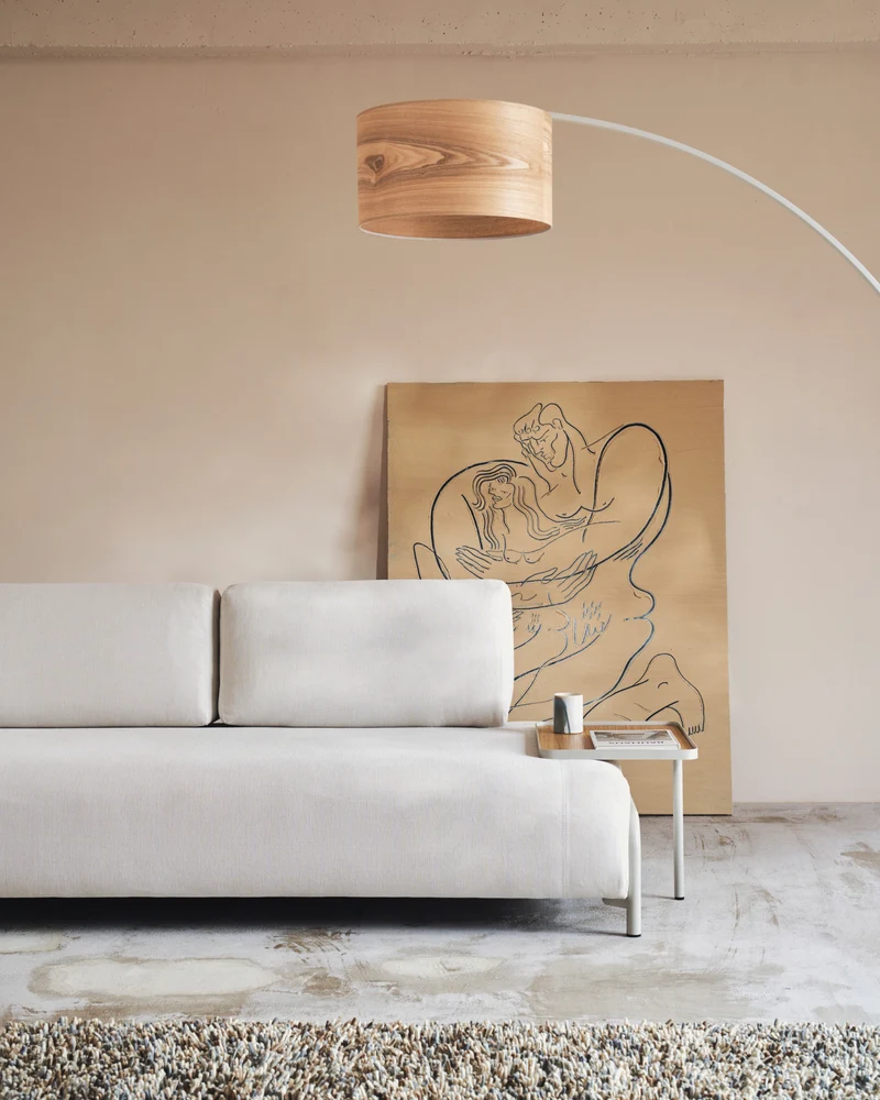 Compo Sofa Beige Chenille - Large Tray