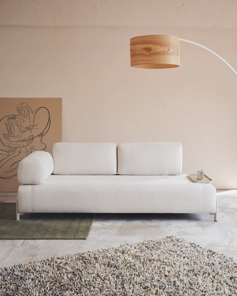 Compo Sofa Beige Chenille - Small Tray