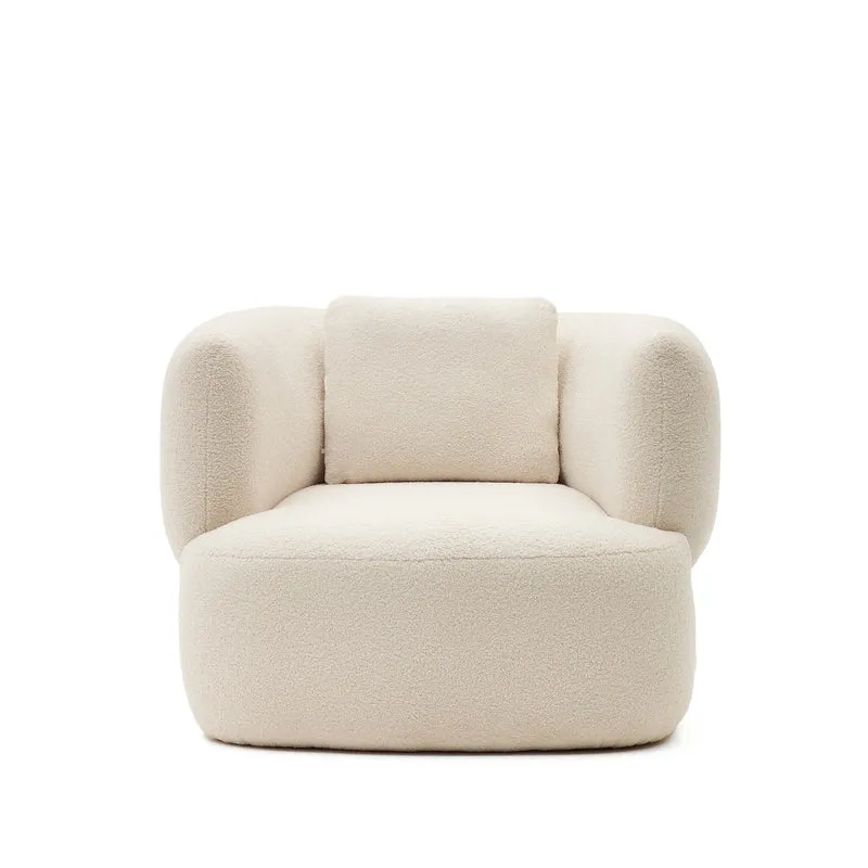 Martina Swivel Chair - Ecru Bouclé