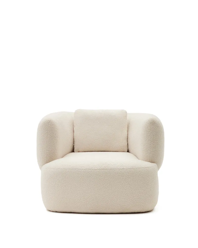 Martina Swivel Chair - Ecru Bouclé