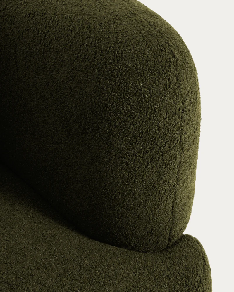 Martina Swivel Armchair - Dark Green Bouclé