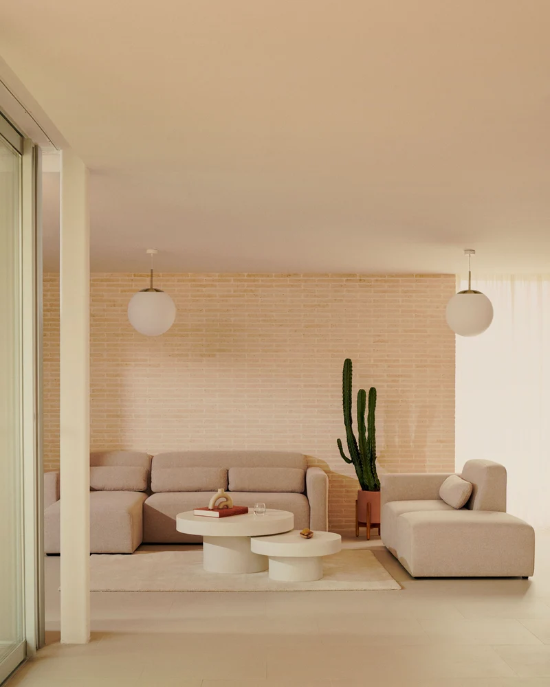 Neom 1-Seater with Pouffe - Beige