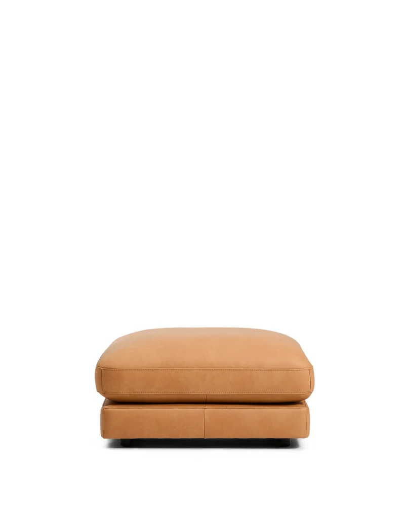 Gala Footrest - Brown Leather