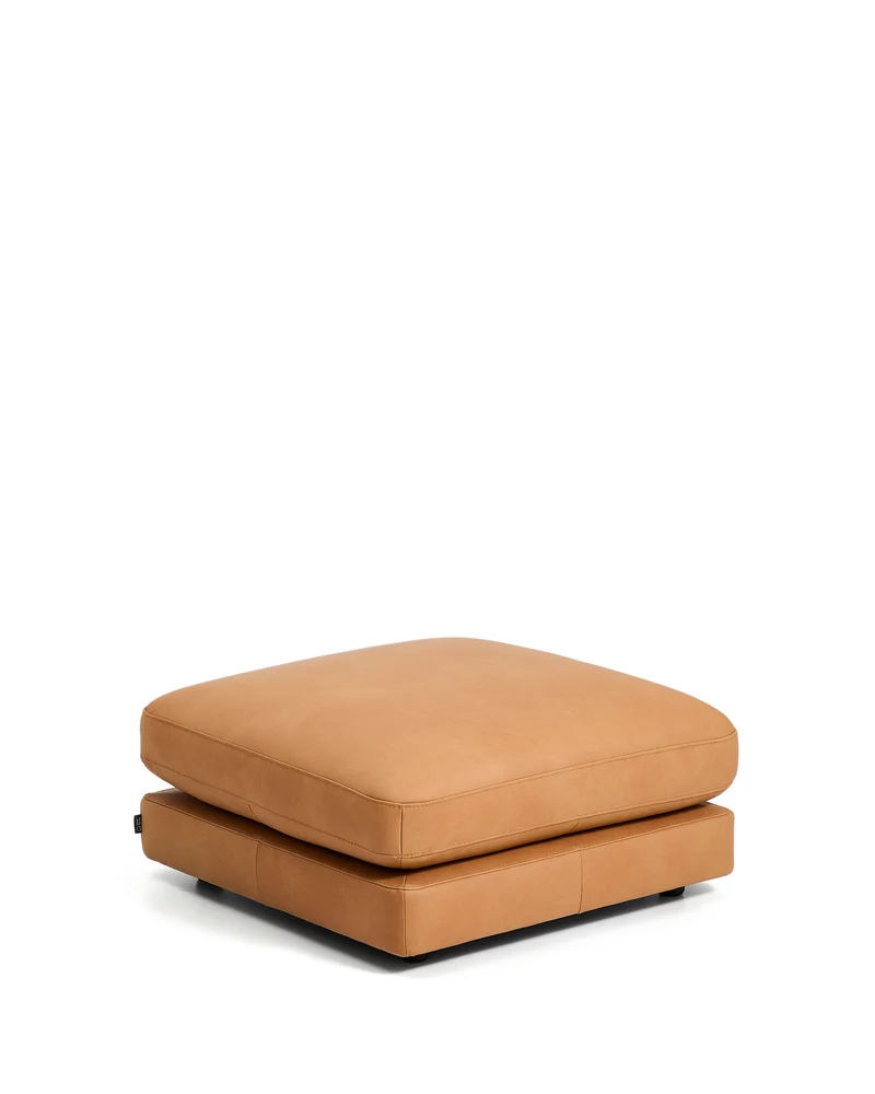 Gala Footrest - Brown Leather