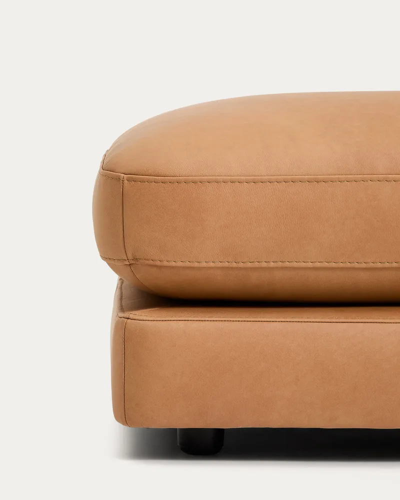 Gala Footrest - Brown Leather