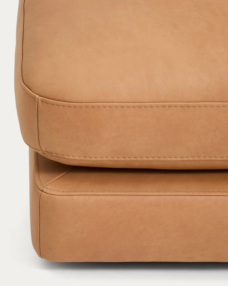 Gala Footrest - Brown Leather