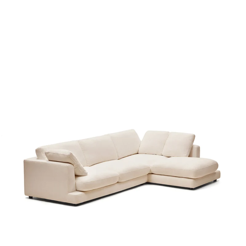 Gala 4-Seater with Chaise - Beige Chenille