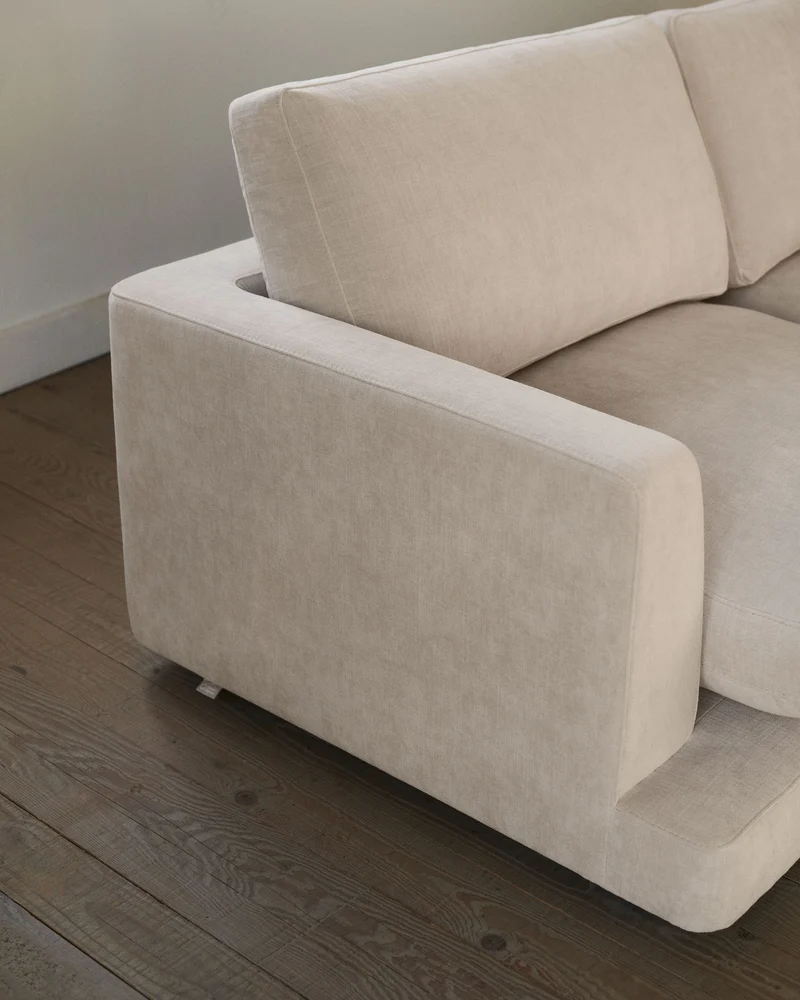 Gala 4-Seater with Chaise - Beige Chenille