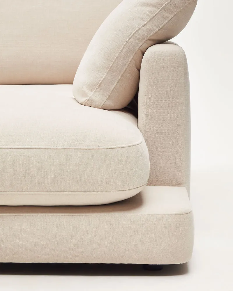 Gala 4-Seater with Chaise - Beige Chenille