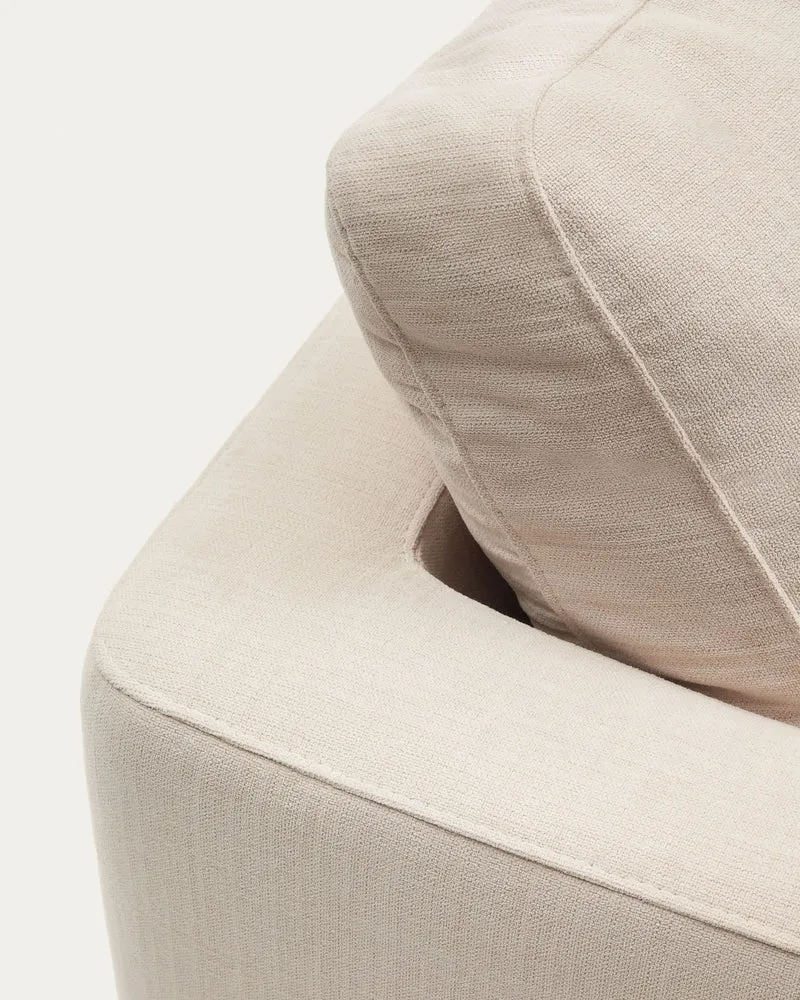 Gala 4-Seater with Chaise - Beige Chenille