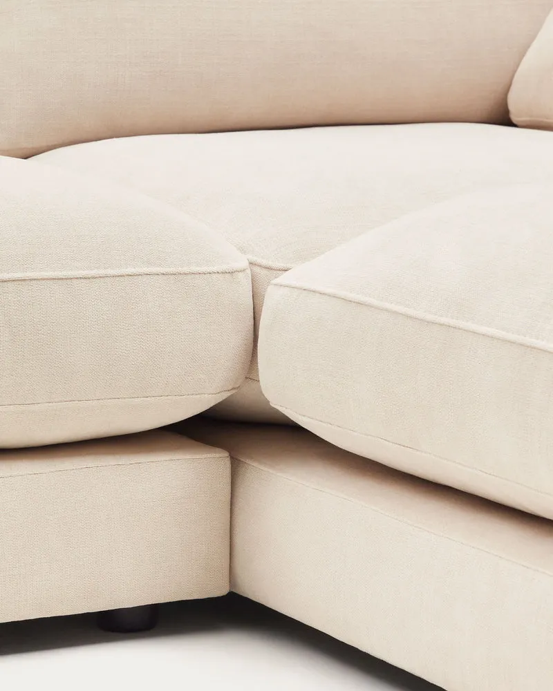 Gala 4-Seater with Chaise - Beige Chenille