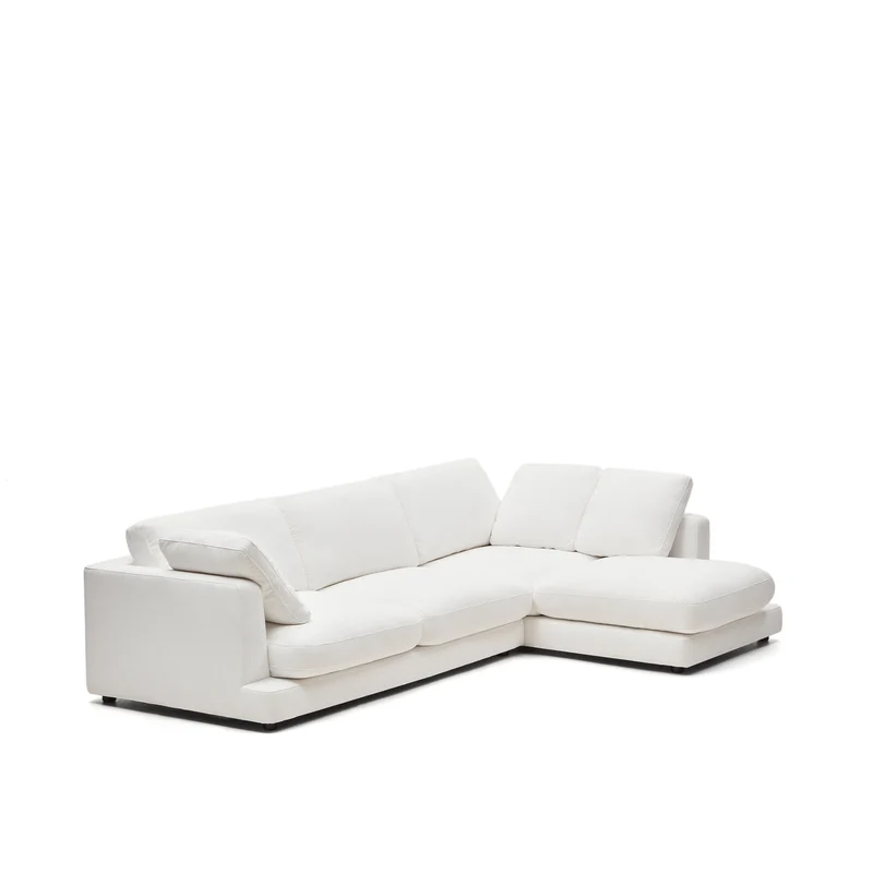 Gala 4-Seater with Chaise - White Chenille