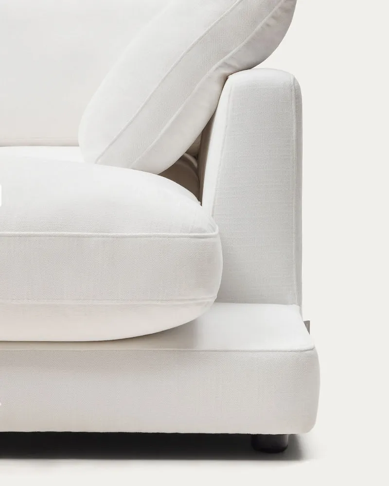Gala 4-Seater with Chaise - White Chenille