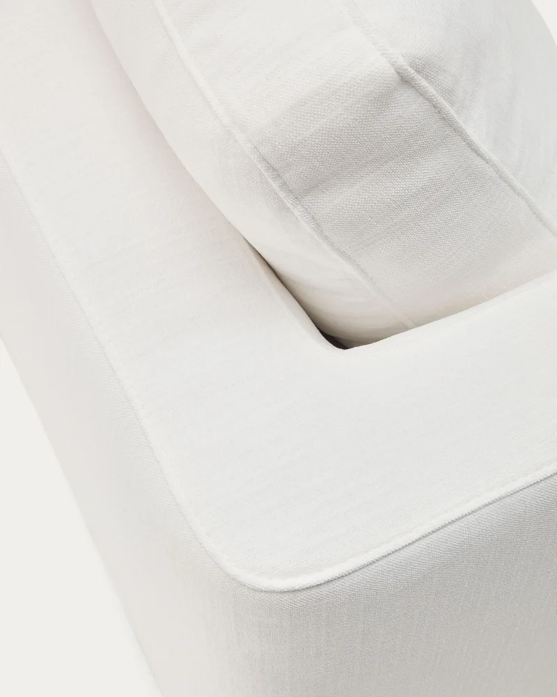 Gala 4-Seater with Chaise - White Chenille