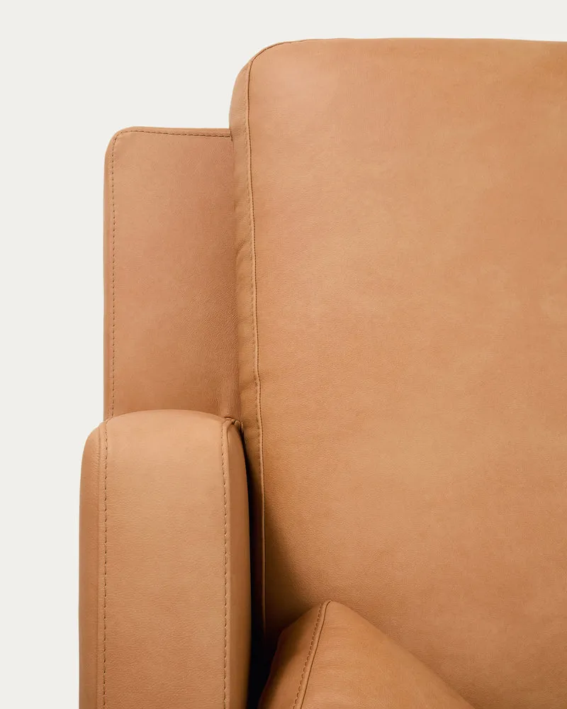 Gala 4-Seater with Chaise - Brown Leather