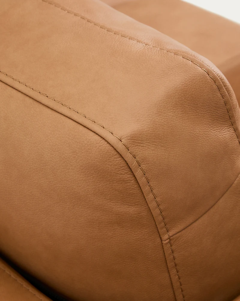 Gala 4-Seater with Chaise - Brown Leather