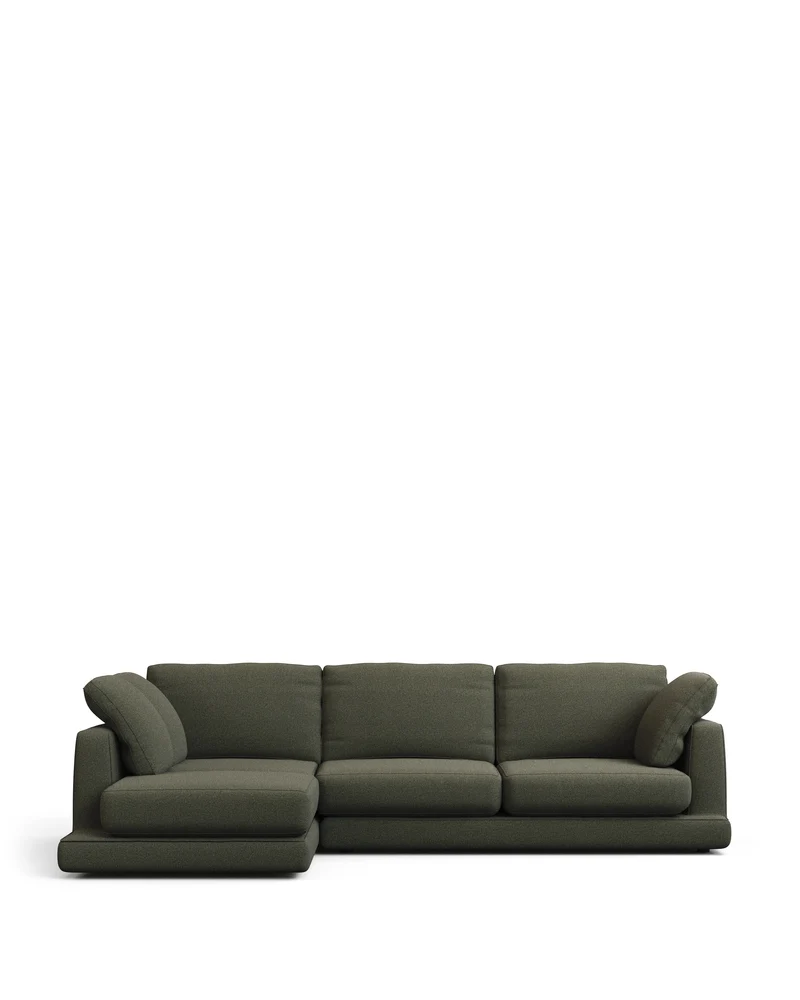 Gala 4-Seater with Chaise - Green Chenille