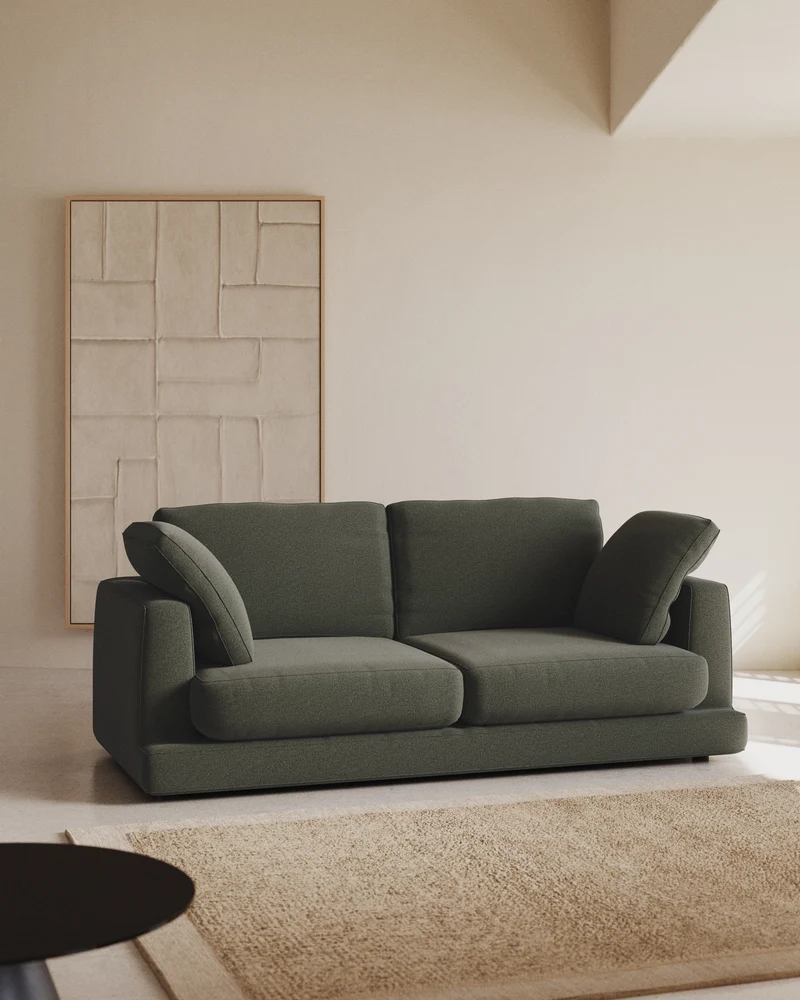 Gala 3-Seater Sofa - Dark Green Chenille