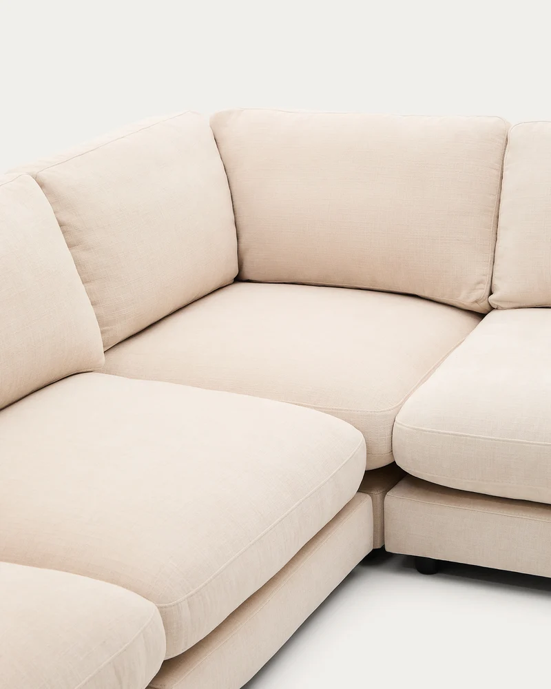 Gala 6-seater corner sofa - Beige Chenille