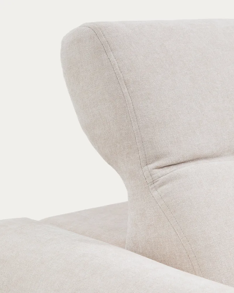 Lares sofa with motorised seats & reclining headrest - Beige Chenille