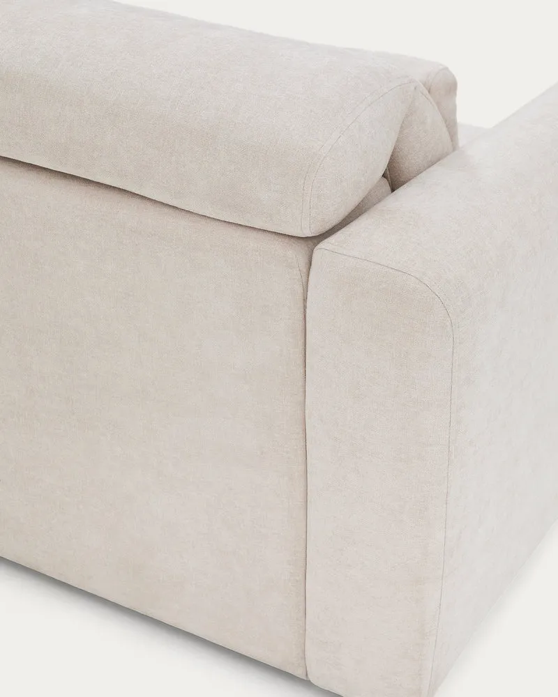 Lares sofa with motorised seats & reclining headrest - Beige Chenille